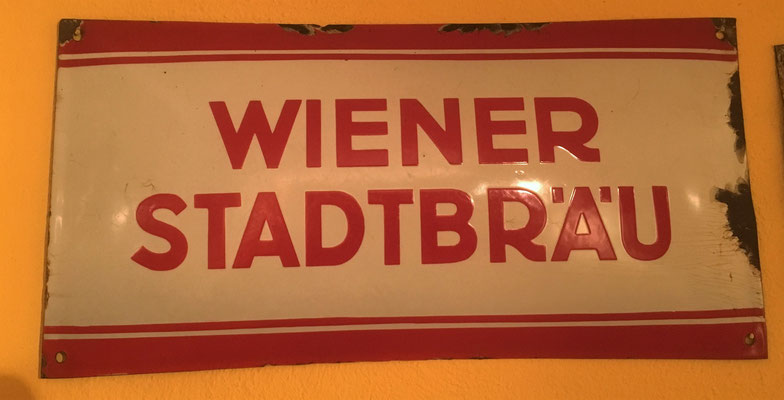 039 Wiener Stadtbräu, Email, Abm. 20 cm x 40 cm, kein Impressum, ca. 1940