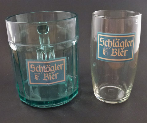OE128, OE129,  Klosterbrauerei Schlägl, OÖ  (Glas von ca. 1950/60)