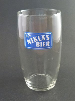 OE096, Niklas-Bräu, Brauerei Wesenufer, Waldkirchen am Weser, Bezirk Schärding, OÖ, + 1975  (Glas von ca. 1960)
