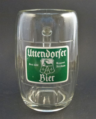 OE149, Privatbrauerei Vitzthum, Uttendorf, Bezirk Braunau, OÖ  (Glas von ca. 1950)