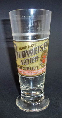 altes Bierglas Brauerei Budweis Aktienbrauerei Budweiser 