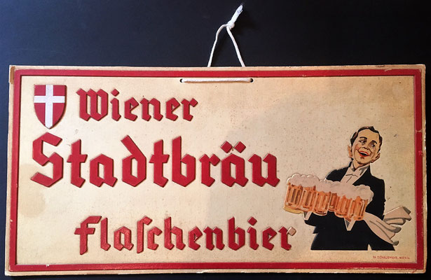 121 Wiener Stadtbräu, Presskarton, Abm. 17,5 cm x 35 cm, Impressum: M.Schaubmayr, Wien V.  ,  ca. 1920