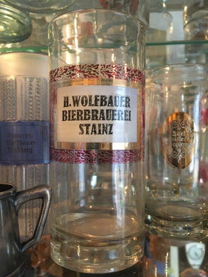 altes Bierglas Brauerei H. Wolfbauer Stainz