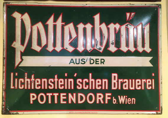 087 Brauerei Pottendorf b. Wien, Blech, Abm. 34 cm x  49 cm, Impressum: Papier u. Blechdruck Industrie Wien XIX, ca. 1910
