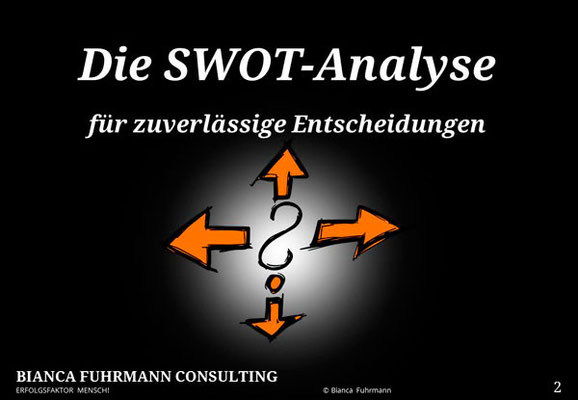 Die SWOT-Analyse, für zuverlässige Entscheidungen (c) Bianca-Fuhrmann Consulting, 2016
