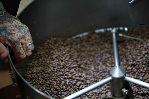 Besuch in der Kaffeerösterei
