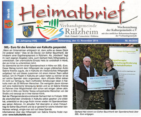 Bericht vom 13.11.2014