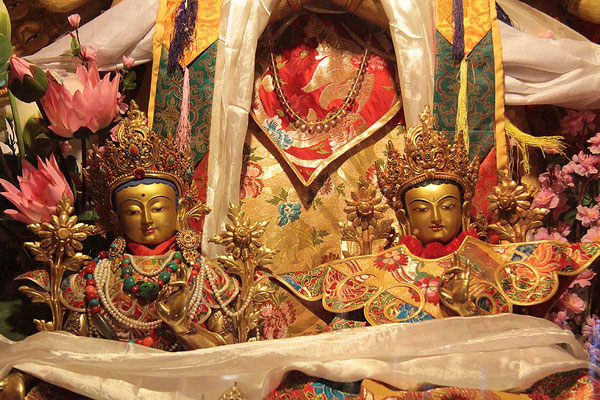 Gottheiten im Drepung - Kloster, einem der ältesten Klöster von Tibet.