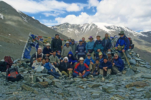 Endlich geschafft! Der Shingo La ist mit weit über 5000 m. Höhe der höchste Pass dieser Tour.