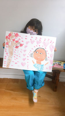 幼児クラス　桜の木を描こう