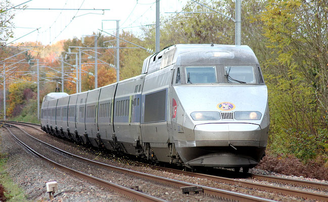  TGV #DestinationPoudlard au Pk12 de la ligne Nantes - Saintes. Train 8971 Paris - Les Sables D'Olonnes. La Haie-Fouassière (44), 17 Novembre 2016