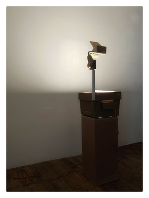 Phane / 2023 / Mine graphite sur Kozo, rétroprojecteur, socle, alimentation électrique / 175x70x32 cm