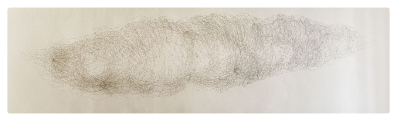 Nuées / 2016 / Dessin in situ / Mine de plomb / 285x450 cm