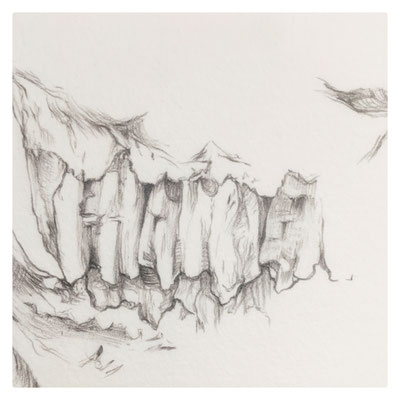 Reste / 2015 / Mine graphite sur papier Moulin du Roy / 44,3x44,3 cm (hors-cadre) / Détail