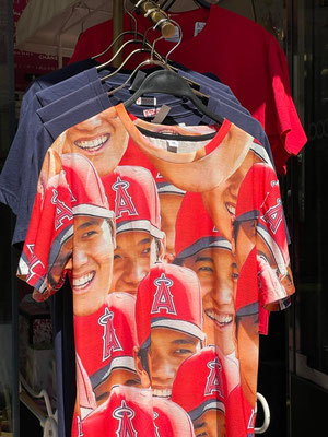 育成センターの並びのショップは大谷グッズのオンパレード。