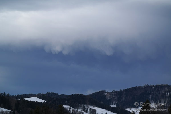 Mammatus clouds over Tösstal