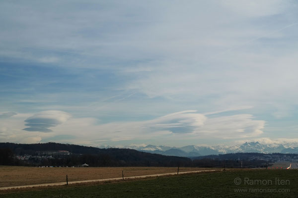 Lenticular clouds over Alpstein and Glarner-Alps