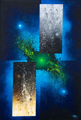Commutaio (2021, Acryl auf Leinwand, 90x130cm) 1300CHF