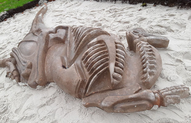 Talenceratops-sculpture jeu- béton -Talence - Beton - création C.Lacroix