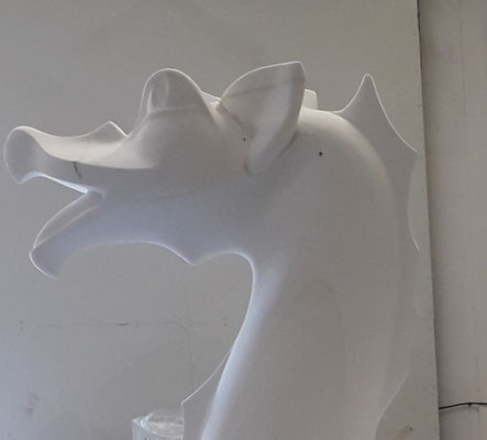 Le Coulobre - sculpture in process- taille directe PSE - C.Lacroix