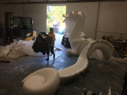 Le Coulobre - sculpture in process in Strato Compo workshop - C.Lacroix