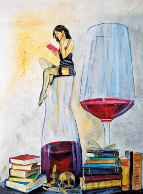 Weinlese III - Aquarell 36x48