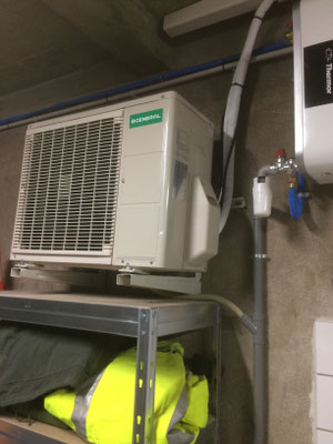climatisation en intérieur dans un garage