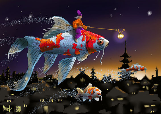 Fliegende Koi
