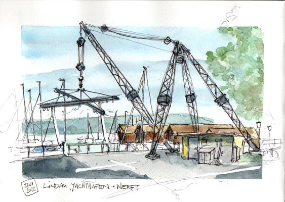Lindau, Kranen bei der Werft