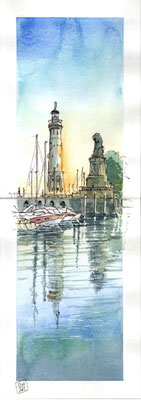 Lindau, Abendstimmung am Hafen