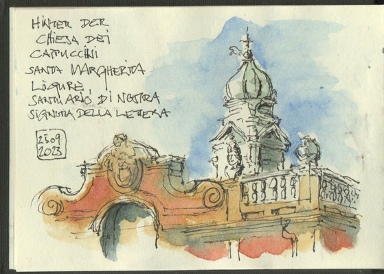 Camogli Italien_Kleinskizze 12x8 cm