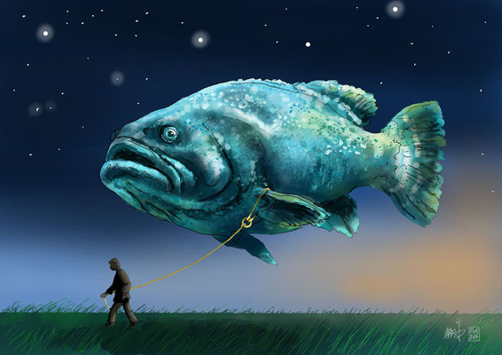 Fisch an der Leine