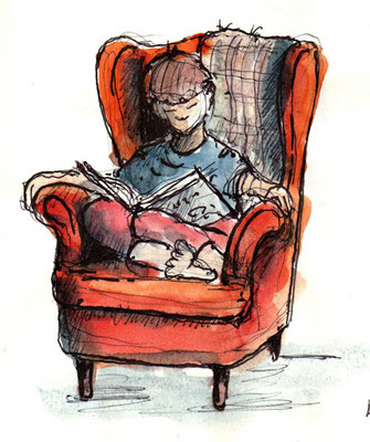 Mein Neffe beim Lesen