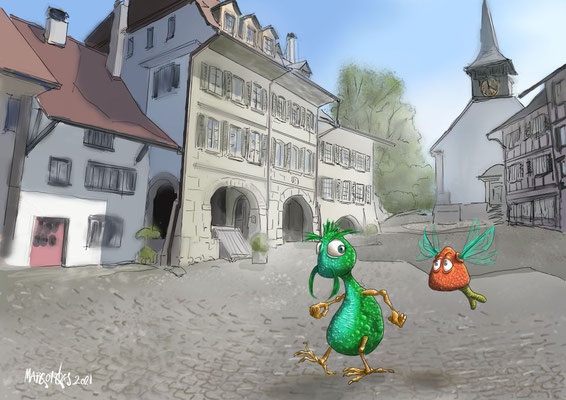 Fantasiefiguren in Laupen