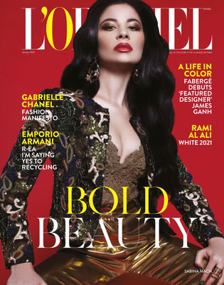 L'OFFICIEL ARABIA - January 2021 - Sabina Mach - Earrings Stefano Poletti for Atelier Swarovski