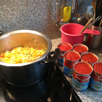 Tomaten gewürfelt bereitgestellt