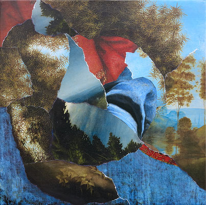 Paesaggio interiore, 2024 . collage on canvas . cm 30x30