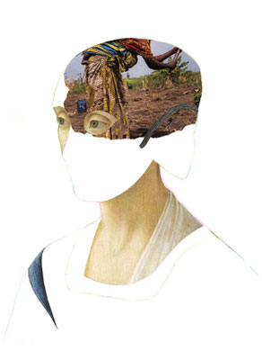 Untitled, 2021 . collage and pastels on paper . cm 33x24