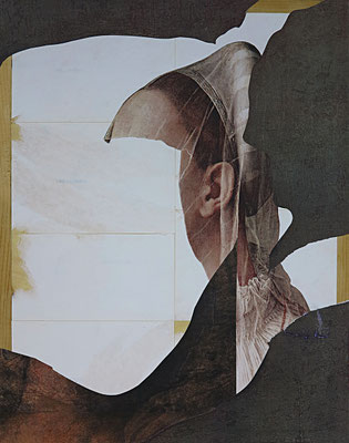Untitled, 2018 . collage on wood . cm 43,5x34,5