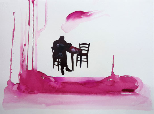 Il comodo inferno, 2022 . watercolor on paper . cm 28x38,5