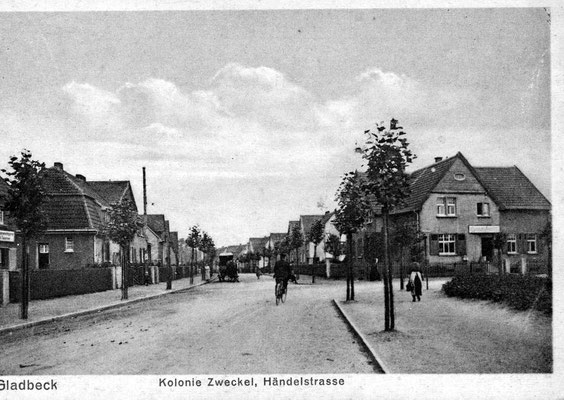 Händelstraße, rechts biegt die Beethovenstraße ab<br> <font size=1>&copy; Stadtarchiv Gladbeck