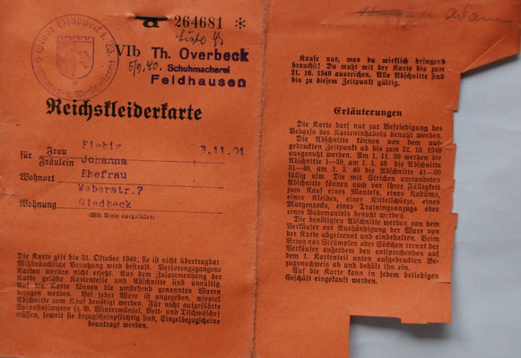 Reichskleiderkarte<br> <font size=1>&copy; Hagen Fiebig