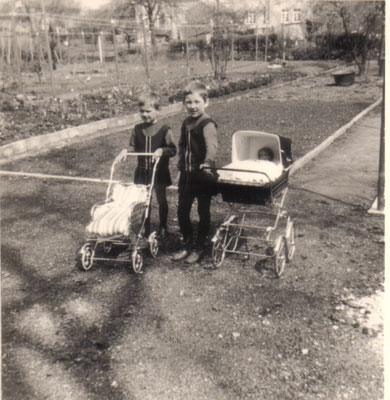 Der Garten von Mozartstr. 30, im Hintergrund die Richard-Wagner-Str. (1967) <br><font size=1>&copy; Willi Siedlaczek