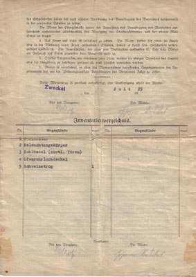 Mietvertrag von 1929 <br><font size=1>Seite 4