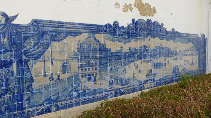 Azulejo représentant le panorama de Lisbonne avant le séisme de 1755