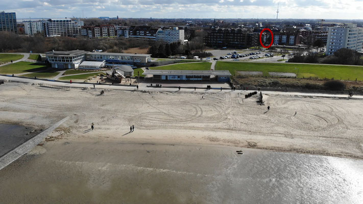 Haus Passat im März mit Blick vom Meer