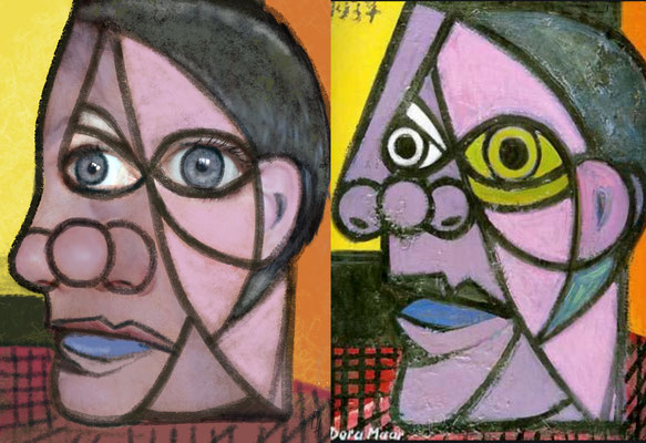 Selbstportrait frei nach Picasso