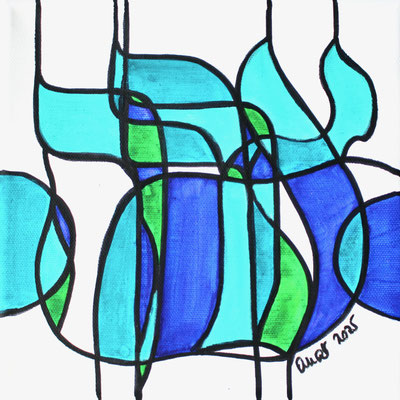encres et feutres sur toile, 2025, 20 x 20 cm  |  fr 220