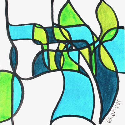 encres et feutres sur papier, 2025, 13 x 13 cm  