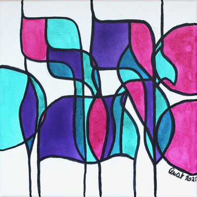 encres et feutres sur toile, 2025, 25 x 25 cm  |  fr 280